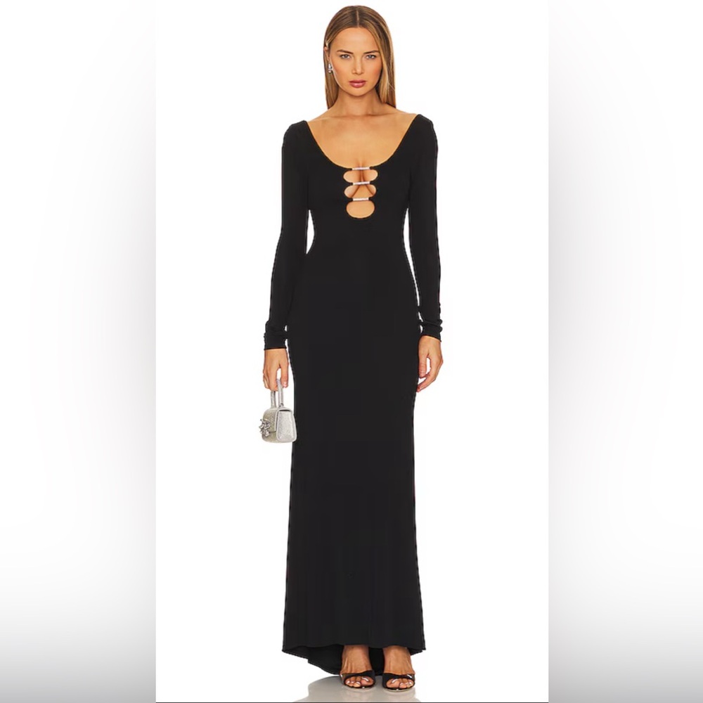 Kalena embellished cutout jersey maxi dress